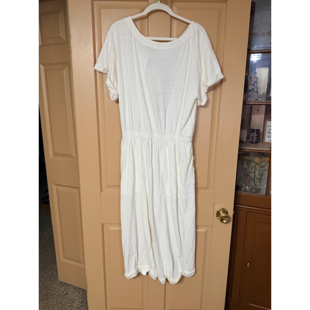Free People Free-est Cream Cotton Open Back Tie Jumpsuit Short Sleeve Medium